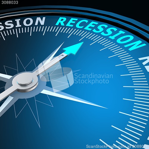 Image of Recession word on compass