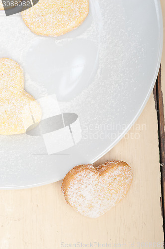Image of heart shaped shortbread valentine cookies