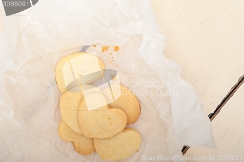 Image of heart shaped shortbread valentine cookies