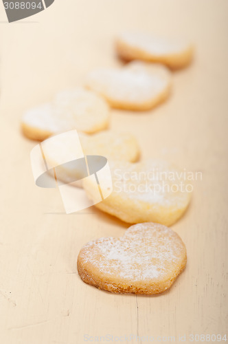 Image of heart shaped shortbread valentine cookies