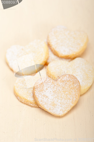 Image of heart shaped shortbread valentine cookies