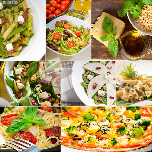 Image of healthy and tasty Italian food collage