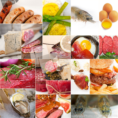 Image of high protein food collection collage