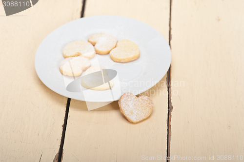 Image of heart shaped shortbread valentine cookies