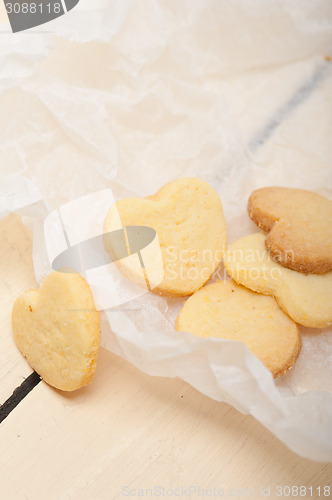 Image of heart shaped shortbread valentine cookies