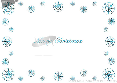 Image of Merry Christmas snowy frame vector illustration