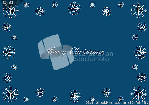 Image of Merry Christmas snowy frame vector illustration