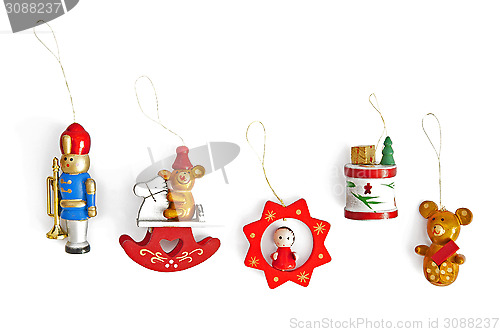 Image of Christmas decorations isolated on the white background