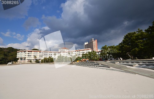 Image of Shirahama, Japan skyline at the beachfront resorts.