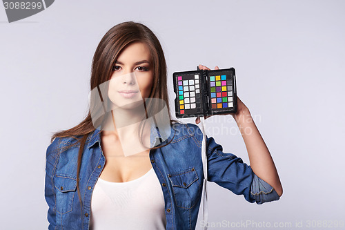 Image of Denim style portrait of teen girl