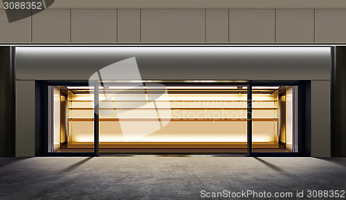 Image of empty shop at night