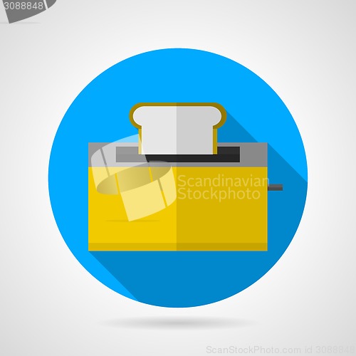 Image of Flat vector icon for yellow toaster