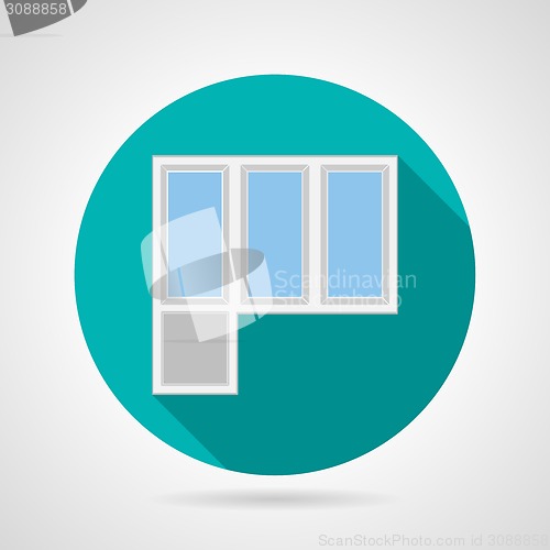 Image of Flat vector icon for plastic balcony doors