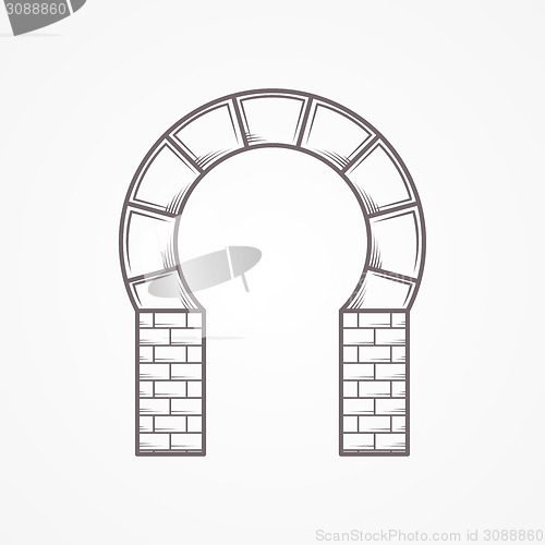 Image of Flat vector icon for horseshoe arch