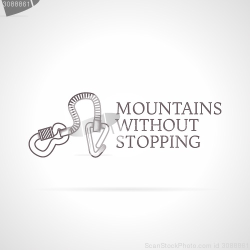 Image of Vector illustration of climbing gear icon with text