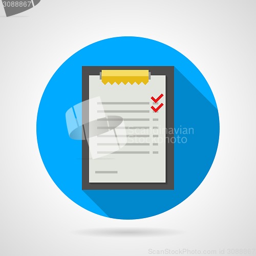 Image of Flat vector icon for clipboard with form