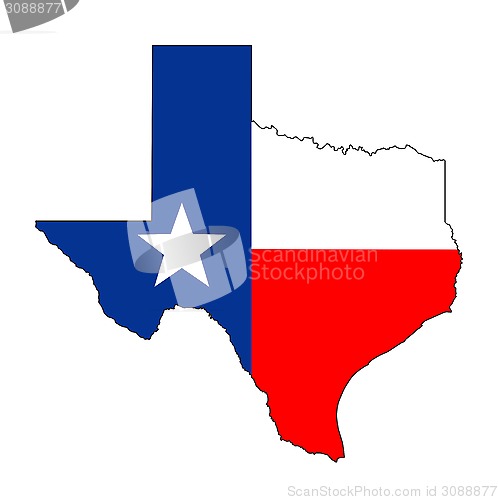 Image of texas flag map