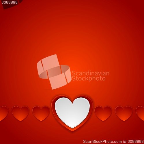 Image of Red romance background with hearts