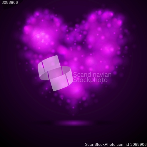 Image of Shiny lights abstract vector heart