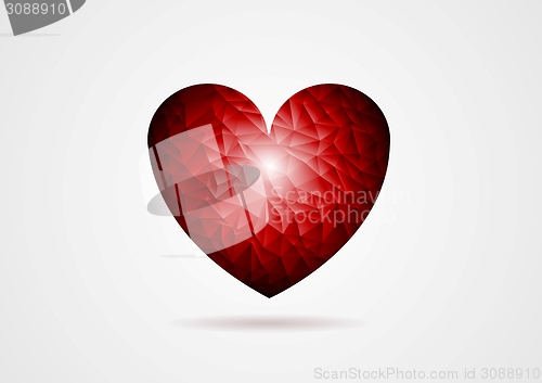 Image of Polygonal red heart shape