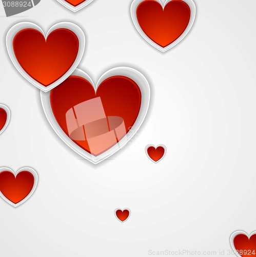 Image of Red romance background with hearts