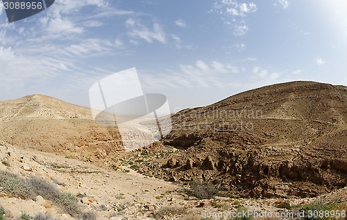 Image of Panorama of Mamshit desert canyon near the Dead sea in Israel