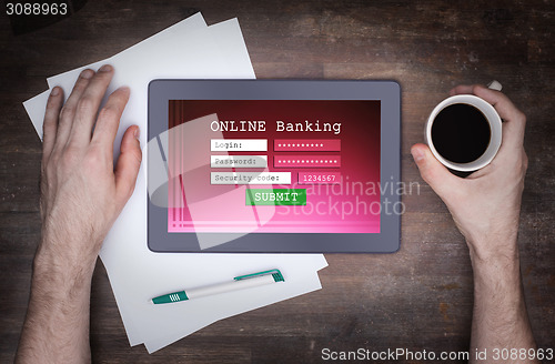 Image of Online banking on a tablet