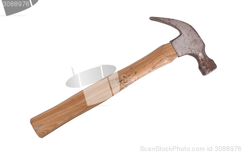 Image of Metal hammer with wood handle