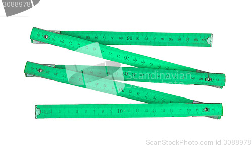 Image of Carpenter's rule with centimeters numbers, isolated over white