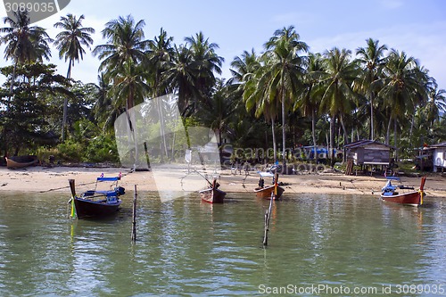 Image of Boats near Koh Mook Island Pier.