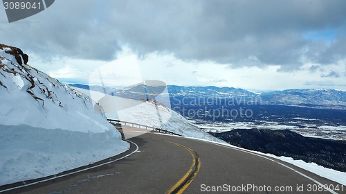 Image of Road to the Pikes Peak, Colorado in the winter