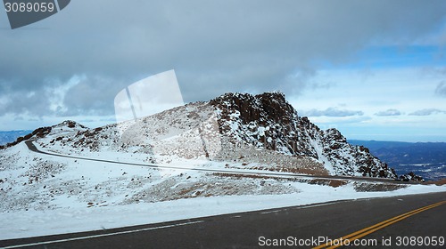 Image of Road to the Pikes Peak, Colorado in the winter