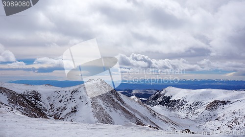 Image of Scenery view of Pikes Peak national park, Colorado in the winter