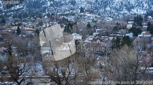 Image of Scenery of America urban town in the winter