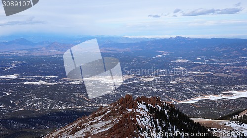 Image of Scenery view of Pikes Peak national park, Colorado in the winter