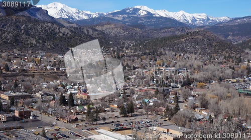 Image of Landscape of the buildings of the downtown in Durango, Colorado 