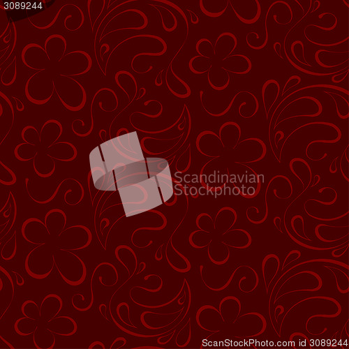 Image of floral seamless background. red pattern to burgundy background