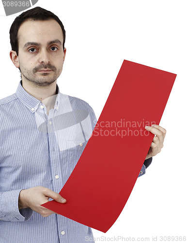 Image of Man holding a paper