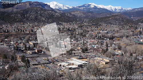 Image of Landscape of the buildings of the downtown in Durango, Colorado 