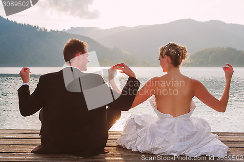 Image of Romantic wedding on the lake