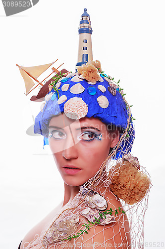 Image of Marine themed fashion headdress