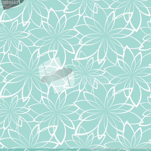 Image of Vector seamless background. Flowers on a light blue background