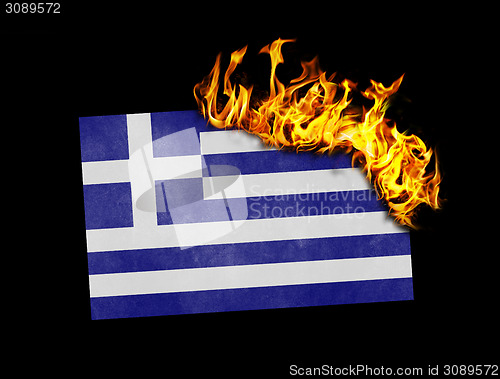 Image of Flag burning - Greece