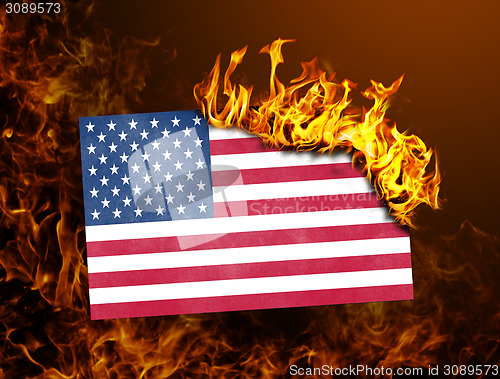 Image of Flag burning - USA