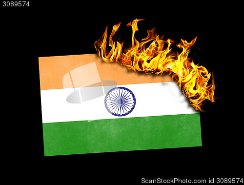 Image of Flag burning - India