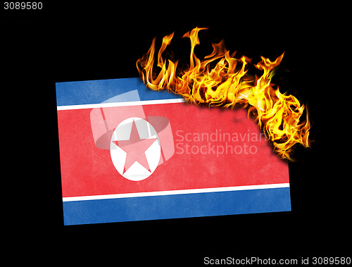 Image of Flag burning - North Korea