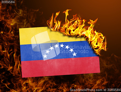 Image of Flag burning - Venezuela