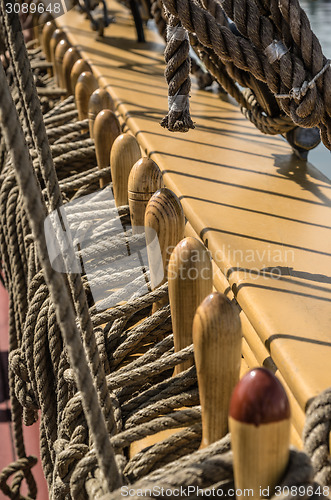 Image of Blocks and tackles of a sailing vessel