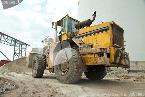 Image of Bulldozer on sand