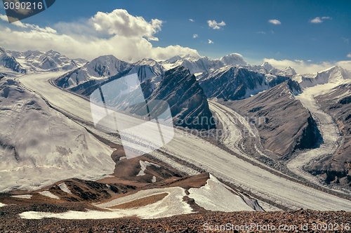 Image of Fedchenko glacier in Tajikistan